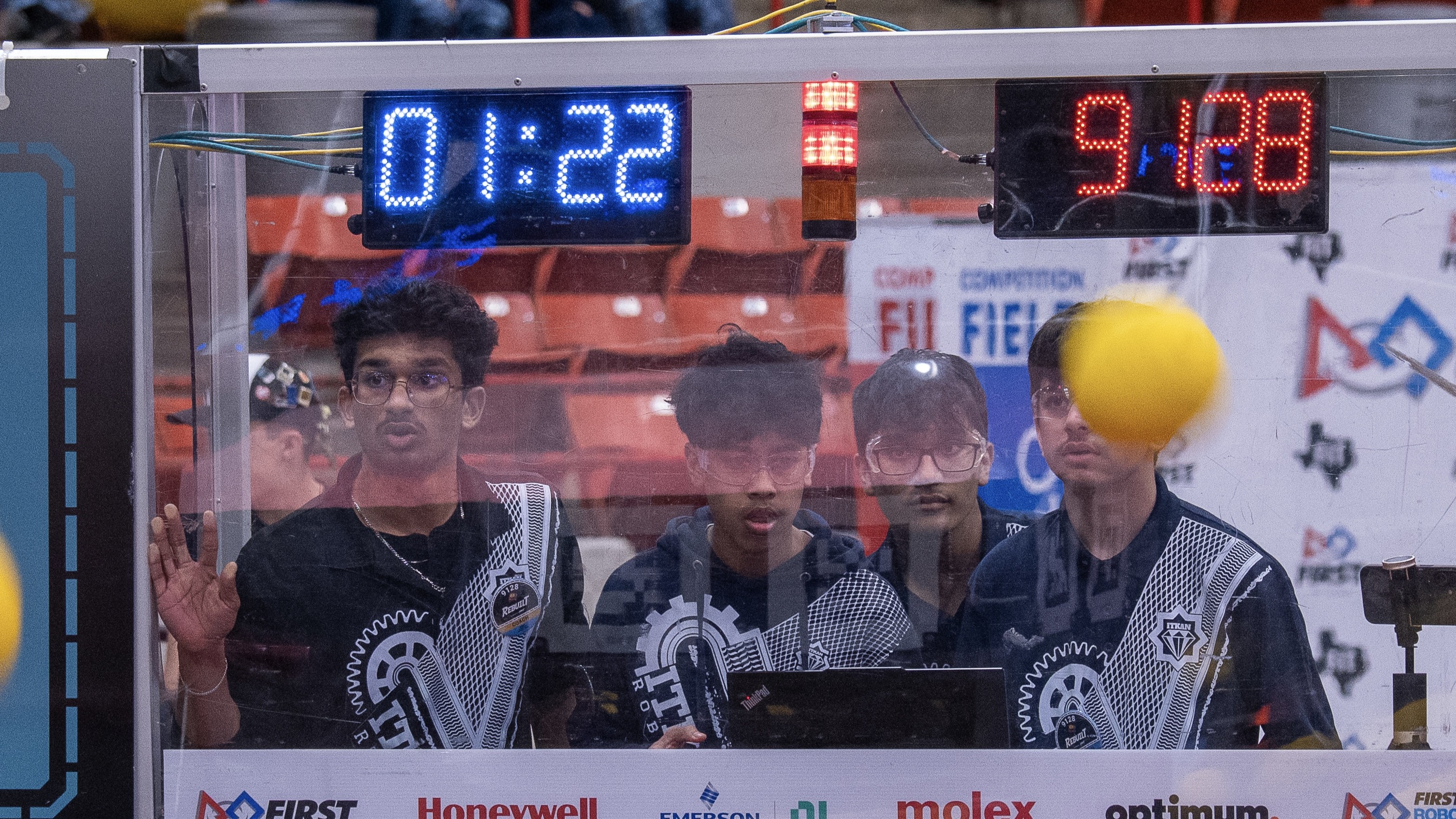 ITKAN Robotics team at the FIRST driver station during competition