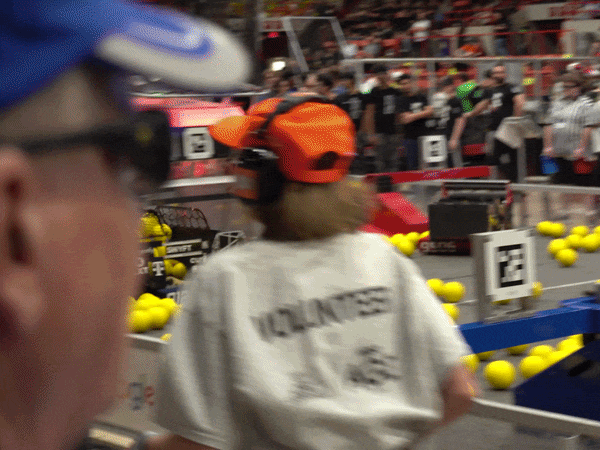 GIF of my team completing a cycle at the FIRST in Texas FRC State Championship